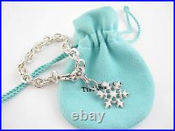 Tiffany & Co Silver RARE Snowflake Snow Flake Charm Bracelet Bangle Triangular