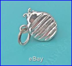 Tiffany & Co. Silver Red Black Enamel Ladybug Charm Pendant for Bracelet 18102A