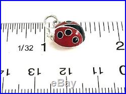 Tiffany & Co. Silver Red Black Enamel Ladybug Charm Pendant for Bracelet 1873H