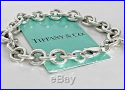 Tiffany & Co Silver Red Blue Enamel American flag Charm Bracelet 8.25L 18519A