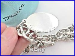 Tiffany & Co Silver Red Blue Enamel American flag Charm Bracelet 8.25L 18519A