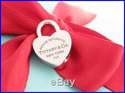 Tiffany & Co Silver Return To Tiffany Heart Padlock Charm For Necklace Bracelet