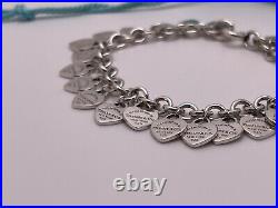 Tiffany & Co Silver Return To Tiffany Multi Mini Heart Tag Charm Bracelet 7.5