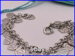 Tiffany & Co Silver Return To Tiffany Multi Mini Heart Tag Charm Bracelet 7.5