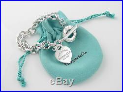 Tiffany & Co Silver Return to Tiffany Heart Charm Toggle 8 Inch Bracelet $385
