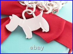 Tiffany & Co Silver Scottie Dog Woof Puppy Charm Tag Bracelet 7.5