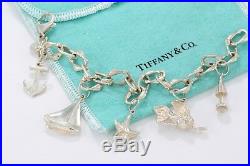 Tiffany & Co Silver Sea Ocean Theme Starfish Anchor Sailboat Charm 7.5 Bracelet