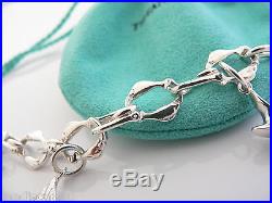 Tiffany & Co Silver Seas Anchor Fish Boat Starfish Charm Bracelet Bangle 7.75 In