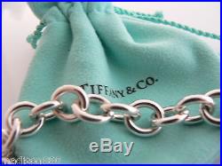 Tiffany & Co Silver Starfish Turquoise Charm Bracelet Bangle Chain Excellent
