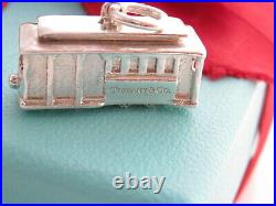 Tiffany & Co. Silver Trolley Diamond Charm Pendant For Necklace Bracelet