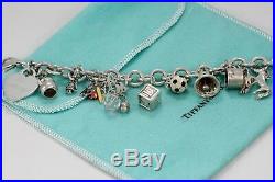 Tiffany & Co Silver Ultimate American Soccer Mom Multi Charm 7.5 Bracelet