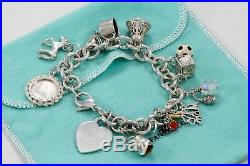 Tiffany & Co Silver Ultimate American Soccer Mom Multi Charm 7.5 Bracelet