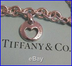 Tiffany & Co Sterling 925 Silver 5 Charm Bracelet Sun Moon Heart Star Horseshoe