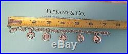 Tiffany & Co Sterling 925 Silver 5 Charm Bracelet Sun Moon Heart Star Horseshoe