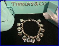 Tiffany&Co Sterling Disc Charm Bracelet Silver Circle Round Discs with Box & Pouch