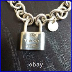 Tiffany & Co. Sterling Silver 1837 Link Padlock Charm Bracelet NO BOX Used 3
