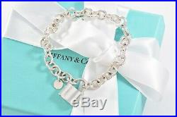 Tiffany & Co Sterling Silver 1837 Pad Lock Charm 7.5 Chain Bracelet w BOX POUCH