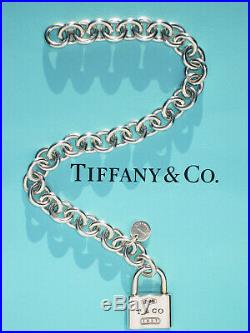 Tiffany & Co Sterling Silver 1837 Padlock Charm Bracelet