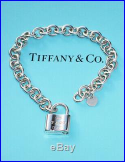 Tiffany & Co Sterling Silver 1837 Padlock Charm Bracelet