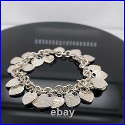 Tiffany & Co. Sterling Silver 7 Return To Multi-hearts Tag Charm Bracelet