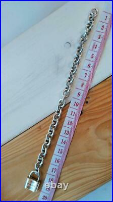 Tiffany & Co. Sterling Silver 925 Chain Link 1837 Padlock Charm Bracelet BOXED