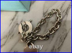 Tiffany & Co. Sterling Silver 925 Heart Tag Toggle Charm Bracelet NO BOX / 3