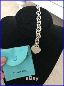 Tiffany & Co Sterling Silver 925 Return To Heart Tag Charm Bracelet 7.5