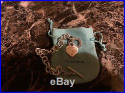 Tiffany & Co Sterling Silver 925 Return To Heart Tag Charm Bracelet 7.5
