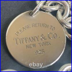 Tiffany & Co. Sterling Silver 925 Return To Round Tag Charm Bracelet NO BOX SV