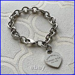 Tiffany & Co. Sterling Silver 925 Return to Heart Charm Tag Bracelet