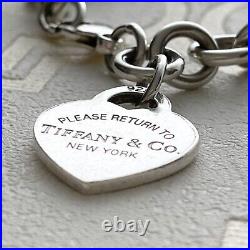Tiffany & Co. Sterling Silver 925 Return to Heart Charm Tag Bracelet