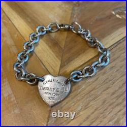 Tiffany & Co. Sterling Silver 925 Return to Heart Charm Tag Bracelet NO BOX / 3