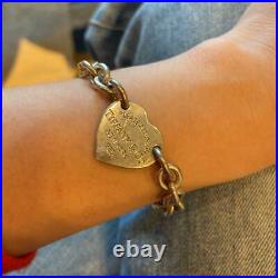 Tiffany & Co. Sterling Silver 925 Return to Heart Charm Tag Bracelet NO BOX / 3