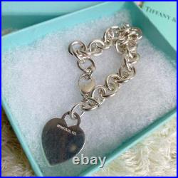 Tiffany & Co. Sterling Silver 925 Return to Heart Charm Tag Bracelet no box