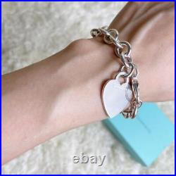 Tiffany & Co. Sterling Silver 925 Return to Heart Charm Tag Bracelet no box