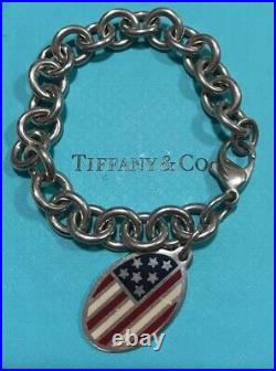 Tiffany & Co. Sterling Silver American Flag Charm Bracelet