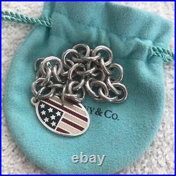 Tiffany & Co. Sterling Silver American Flag Charm Bracelet