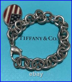 Tiffany & Co. Sterling Silver American Flag Charm Bracelet