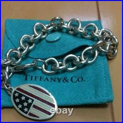 Tiffany & Co. Sterling Silver American Flag Charm Bracelet 7.5 Japan