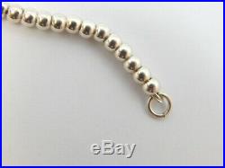 Tiffany & Co Sterling Silver Bead Bracelet Heart Charm 6.75