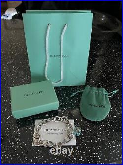 Tiffany & Co Sterling Silver Blue Enamel Charm Bracelet