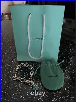 Tiffany & Co Sterling Silver Blue Enamel Charm Bracelet