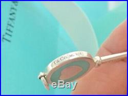 Tiffany & Co Sterling Silver Blue Enamel Key Heart Charm Pendant 1.65in 190802C