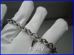 Tiffany & Co Sterling Silver Chain Bracelet 1837 Padlock Charm English Hallmark