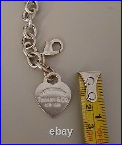 Tiffany & Co Sterling Silver Chain Bracelet Return To Tiffany Heart Tag Charm