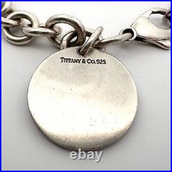 Tiffany & Co. Sterling Silver Circle Tag JKM Charm 6.75 Bracelet-A2876