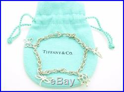 Tiffany & Co. Sterling Silver Dragonfly Butterfly Firefly Turtle Charm Bracelet