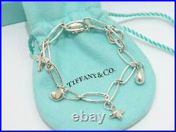 Tiffany & Co. Sterling Silver Elsa Peretti 5 Charm Bracelet 7.25