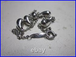 Tiffany & Co Sterling Silver Elsa Peretti Dangle 5 Teardrop Charm Bracelet 7.25