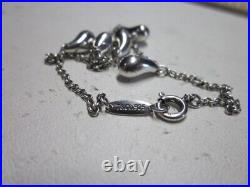 Tiffany & Co Sterling Silver Elsa Peretti Dangle 5 Teardrop Charm Bracelet 7.25